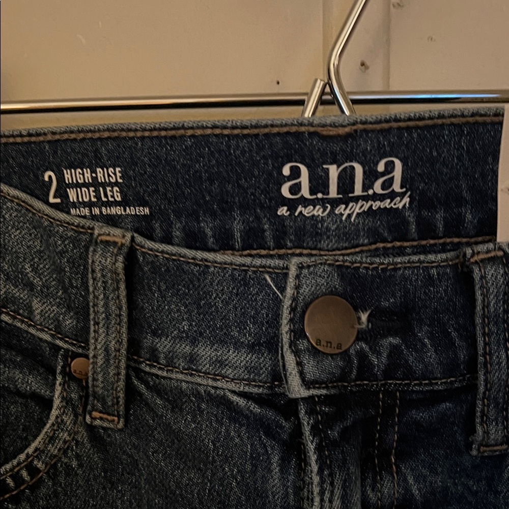 a.n.a Deep Indigo Wide-Leg Jeans - Picture 2 of 5